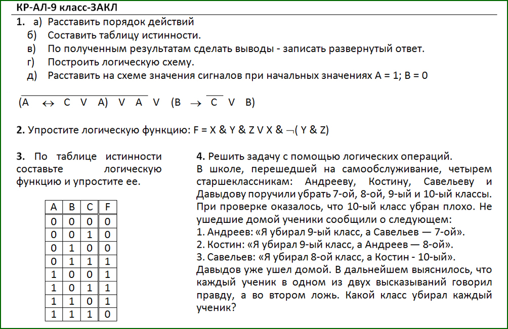 Контрольная работа: Контрольная работа по Логике 2